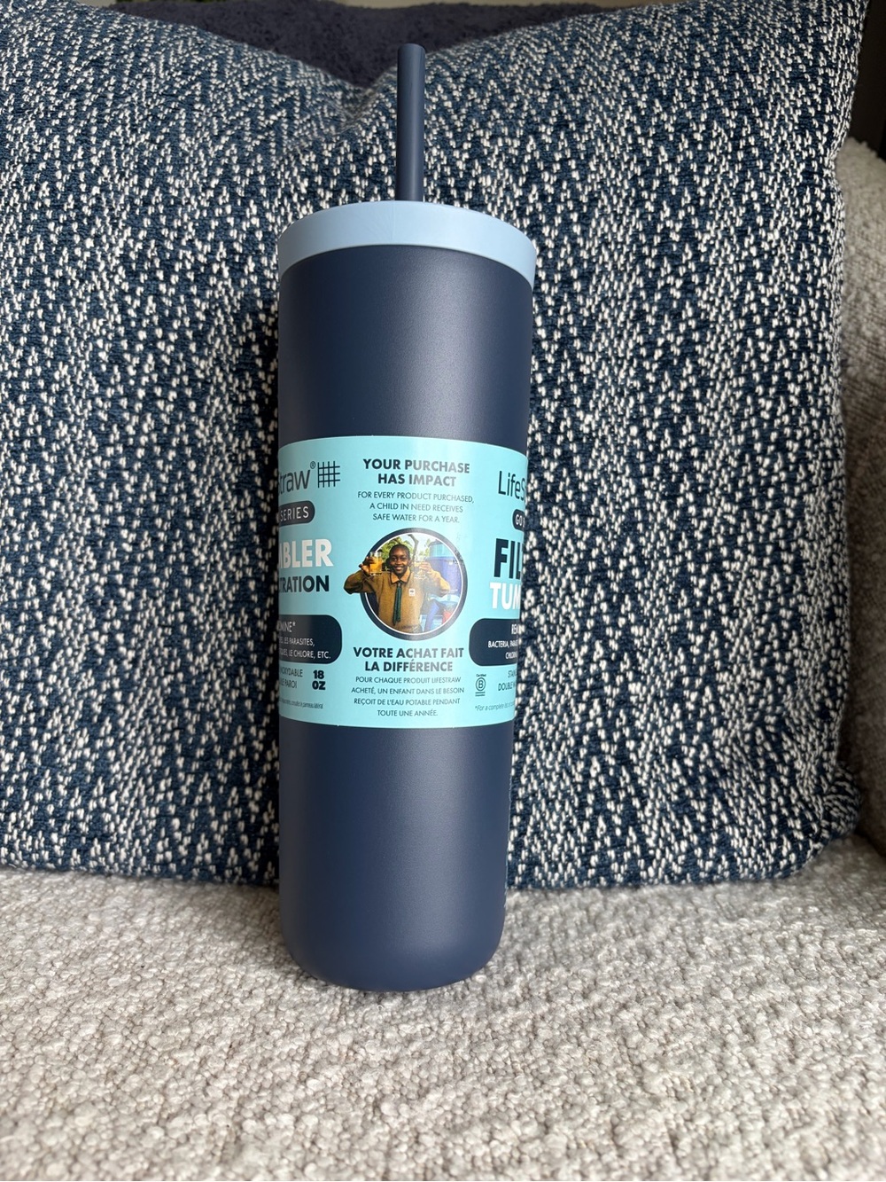 LifeStraw 18oz Go Series Water Filter Tumbler~ Color Aegean Sea - Picture 4 of 9
